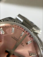 Rolex Day Date Super Clone Stainless Steel Pink Sunburst Dial Crystal Numerals Watch 36MM – 1:1 Mirror Quality - Image 5