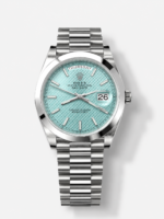 Rolex Day Date Super Clone Stainless Steel Pink Sunburst Dial Crystal Numerals Watch 36MM – 1:1 Mirror Quality