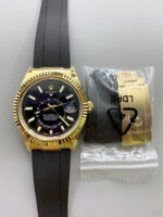 Rolex Sky-Dweller REF# 336935 Black Dial Watch in Yellow Gold 904L Steel Case 1:1 Mirror Replica - Image 5