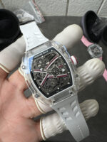 Richard Mille Super Clone RM67-02 Sapphires Casing Watch White Rubber Strap - Image 4