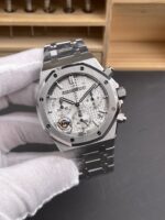 Royal Oak Chrono 26240 White Dial FREE SPRUNG MVMNT Steel Caing Super Clone Watch - Image 3