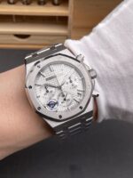 Royal Oak Chrono 26240 White Dial FREE SPRUNG MVMNT Steel Caing Super Clone Watch - Image 10