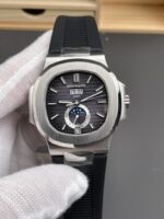 Patek Philippe Nautilus 5726A 1:1 Mirror Swiss Watch Blue Dial Rubber Strap - Image 3