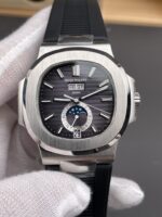 Patek Philippe Nautilus 5726A 1:1 Mirror Swiss Watch Blue Dial Rubber Strap - Image 2