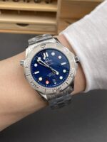 Omega Seamaster 300M Co-Axial Master Chronometer Blue Dial Titanium Bezel – 1:1 Mirror Replica - Image 10