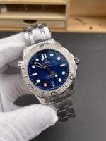 Omega Seamaster 300M Co-Axial Master Chronometer Blue Dial Titanium Bezel – 1:1 Mirror Replica - Image 4
