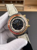 Rolex Daytona DiW Carbon Edition Rainbow Bezel – Forged Carbon Casing Beige Strap 1:1 Mirror Replica - Image 3