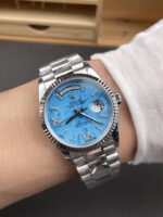 Rolex Day-Date 36mm – White Gold Model with Turquoise Dial and Diamond Markers – Top-Tier 1:1 Replica - Image 10