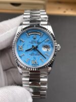 Rolex Day-Date 36mm – White Gold Model with Turquoise Dial and Diamond Markers – Top-Tier 1:1 Replica - Image 3