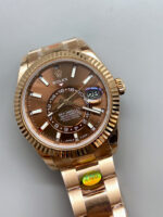 Rolex Sky-Dweller REF# 336235 Brown Dial Watch in Rose Gold 904L Steel Case 1:1 Mirror Replica - Image 4