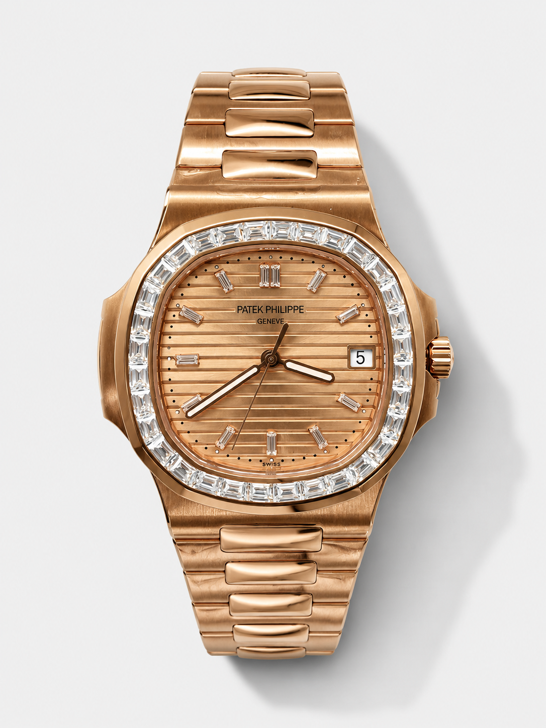 GW-F336C142 product image Patek Philippe Nautilus 5723 Rose Gold Dial Super Clone Watch - Image 1