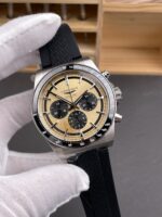 Longines Conquest Chronograph: Yellow dial, stainless steel case, automatic movement. - Image 4