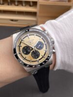 Longines Conquest Chronograph: Yellow dial, stainless steel case, automatic movement. - Image 10