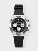 Vacheron Constantin Overseas Chronograph Black Dial Swiss Replica Watch – Rubber Strap