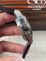 Vacheron Constantin Overseas Chronograph Black Dial Swiss Replica Watch – Rubber Strap - Image 5
