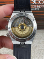 Vacheron Constantin Overseas Chronograph Black Dial Swiss Replica Watch – Rubber Strap - Image 4