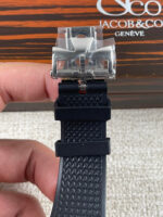 Vacheron Constantin Overseas Chronograph Black Dial Swiss Replica Watch – Rubber Strap - Image 7