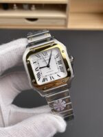 Santos De Cartier 1:1 Mirror Replica – 36MM Yellow Gold Two Tone Watch - Image 3