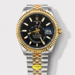 Rolex Sky-Dweller REF# M336933 Black Dial Watch in Yellow Gold 904L Steel Case 1:1 Mirror Replica