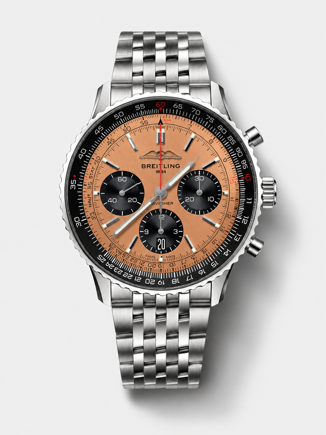 GW-FCDE9045 product image Breitling Navitimer B01 Chronograph 43 Copper Dial – 904L Steel Casing 1:1 Mirror Swiss Replica - Image 1