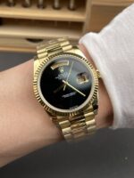 Rolex Day Date Presidential 18K Yellow Gold Watch 36MM – Black Dial 1:1 Mirror Quality - Image 10